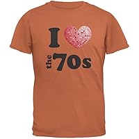Old Glory I Heart The 70s Texas Orange Adult T-Shirt - Small