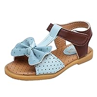 Little Girls Moccasins Children Shoes Fashion Flat Bottom Bow Princess Sandals Soft Bottom Girls Outdoor Slippers