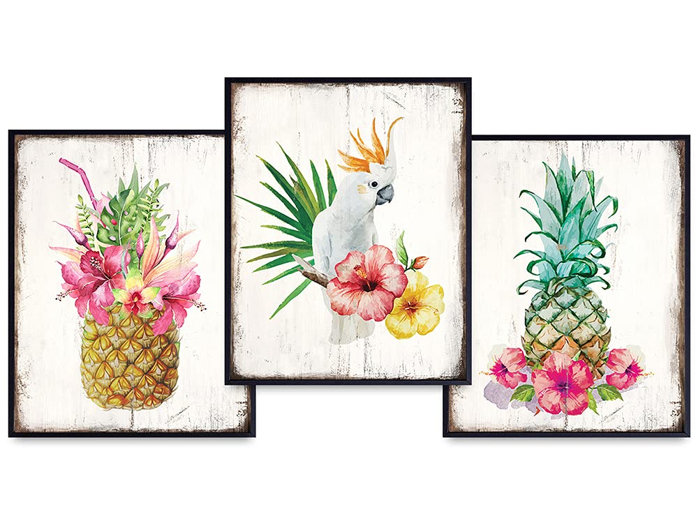 Mua Pineapple Decor, Tropical Hawaiian Wall Art Decoration Set ...