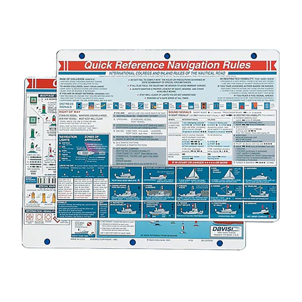 Davis Instruments Navigation Rules Quick Reference Card