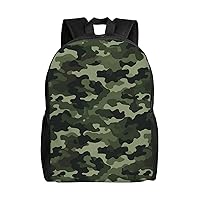 Laptop Backpack 16.1 Inch with Compartment Green Military Camo Laptop Bag Lightweight Casual Daypack for Travel