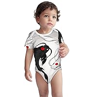Japanese Koi Fish Baby Bodysuit Short-Sleeve Baby Jumpsuits Breathable One-Piece Soft Rompers For Newborn Infant