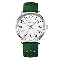 BOFAN Nurse Watch for Nurse,Medical Professionals,Students,Doctors with Easy to Read Dial,Second Hand and 24 Hour,Soft and Breathable Silicone Band,Water Resistant.