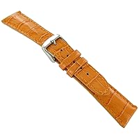 24mm DB Baby Crocodile Grain Orange Mens Padded Watch Band Strap Long