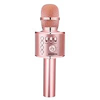 Wireless Bluetooth Karaoke Microphone, 3-in-1 Portable Handheld Mic Speaker Machine for All Smartphones,Gifts to Girls Kids Adults All Age Q37(Champagne)