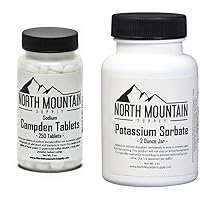 North Mountain Supply Campden Tablets (250 Tablets) & Potassium Sorbate Stabilizer (2 Ounce) Home Wine Making Bundle