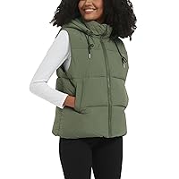 Flygo Puffer Vest Women Zip Up Sleeveless Winter Casual Stand Collar Padded Down Jacket Coat with Pockets