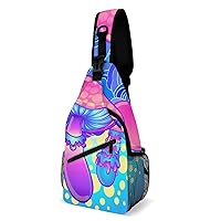 Magic Colorful Mushroom Crossbody Bag Over Shoulder Sling Backpack Casual Cross Chest Side Pouch