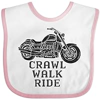 inktastic Crawl Walk Ride Motorcycle Baby Bib