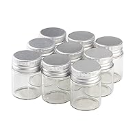 15ml Empty Seal Jars Glass Bottle with Aluminium Metal Silver Color Screw Cap Sealed liquid Food Gift Container 12units