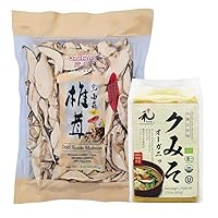 Yuho Organic Shiro Miso Paste Soybean 17.6 oz and ONETANG Shiitake Mushroom Slices 8 oz