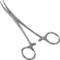 Precision Kelly Hemostat Forceps Locking Tweezers Clamp, Silver, 5.5 Inches, Curved Stainless Steel