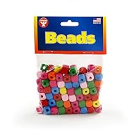 Hygloss Products Wooden Cube 100 Beads, Pcs, Bright Colors