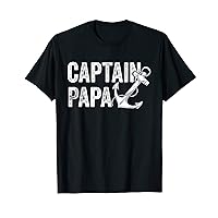 Captain Papa Pontoon Shirts Lake Sailor Fishing Boating T-Shirt