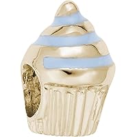 Cupcake Bead w/Blue Color Charm (Choose Metal) by Rembrandt