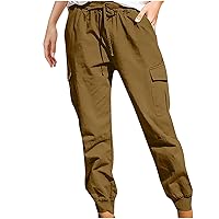 Pants for Women Fall Summer Loose Fit Cargo Thin Flare Wide Leg Pants Women 2024