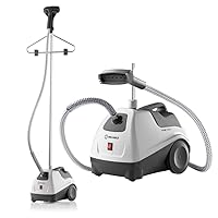 Reliable Vivio 500GC Garment Steamer - PVC Steam Head and Easy Roll Wheels, Garment Steamer with Removable Hanger, 1 Gallon Water Capacity, 1300W Brass Elements with Auto Shut Off and 63