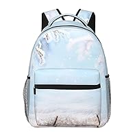 Snow Scene Printed Lightweight Backpack Travel Laptop Bag Gym Backpack Casual Daypack