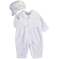 Boys Alexander 4-Piece White Cotton Long Sleeve Christening Outfit with Vest, Hat, and Bowtie