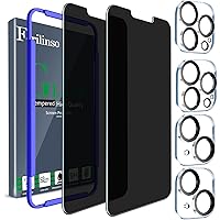 Ferilinso for iPhone 14 Plus iPhone 13 Pro Max Privacy Screen Protector 2 Pack 9H Anti Spy Tempered Glass with 2 Pack Camera Lens Protector Case Friendly Bubble free Accessories