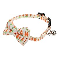 Happyyami 1pc Collar Puppy Bow Tie Bowknot Neck Decor Dog Christmas Bow Tie Pet Bowtie Chokers for Pet Bow with Bells Choker Necklaces for Cat Neckband Cute Cloth White Eggs