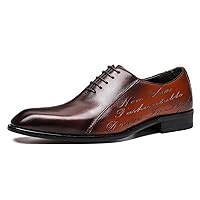 Lace-up Plain Toe Genuine Leather for Men Oxford Classic Dress Formal Shoes Derby Business Office