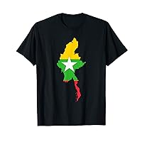 Flag map of Myanmar T-Shirt