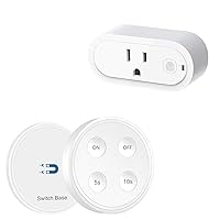Garbage Disposal Wireless Switch Kit, Sink Top Waste Disposal On/Off Switch Remote with 5s/10s Timer, Air Switch Replacement for Waste Food Disposer Up to 1HP, 16A/1800W, White