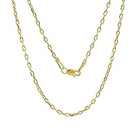 JEWELHEART 14K Real Gold Link Chain Necklace - 2mm Diamond Cut Cable Chain - Dainty 10K Yellow Gold Necklace For Women Girls with Lobster Clasp 14-24