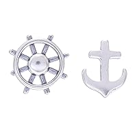 NOVICA Handmade .925 Sterling Silver Button Earrings 925 Nautical Stud Thailand No Stone Modern 'Setting Sail'