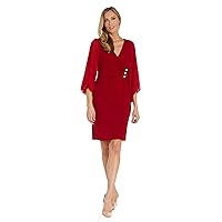 R&M Richards Womens Embellished Knee-Length Cocktail and Party Dress