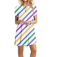 Womens Summer Dresses, Crew Neck Ruffle Cap Sleeve Sundress Jumper Pleated Layer Wrap Maxi Dress