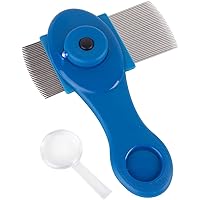 Kids Lice and Eggs Comb | Hair Care for Baby, Toddler, Adult | Includes Light, Magnifying Glass, Stainless Steel Pin Teeth