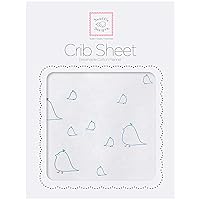 SwaddleDesigns Fitted Crib Sheet/Toddler Sheet, Baby Sleeps Better on Softest Cotton Flannel, Made in USA, Blue Mama and Baby Chickies