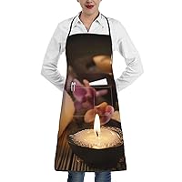 Kitchen Cooking Aprons for Women Men Modern Bohemia Flower Waterproof Bib Apron with Pockets Adjustable Chef Apron
