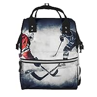 Ice Hockey Art Print Diaper Bag Multifunction Laptop Backpack Travel Daypacks Large Nappy Bag