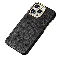 LQYYLA-- Genuine Leather Cover for iPhone 15 Pro Max/15 Pro/15 Plus/15, Luxury Plating Shockproof Lens Protection Slim Magnetic Case (15Pro,C)