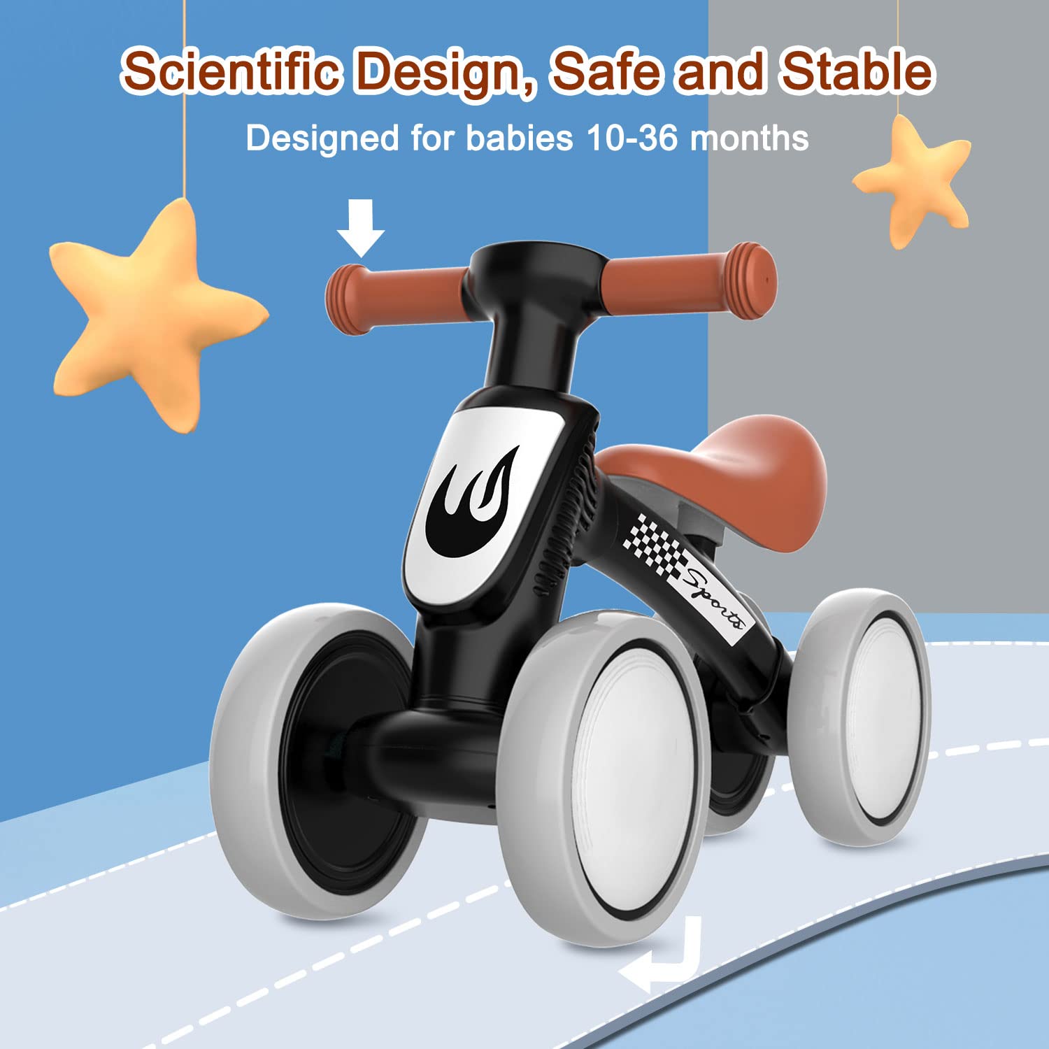 Baby Balance Bike Toys for 1 Year Old Boy Gifts, 10-36 Month Toddler Balance Bike, No Pedal 4 Silence Wheels & Soft Seat Pre-School First Riding Toys, One Year Old Boy Birthday Gifts.