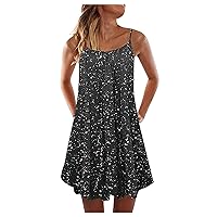 COTECRAM Women 2023 Trendy Mini Sundress Summer Casual Sleeveless Cute Flowy Tank Dress Boho Plus Size Beach Dress Cover up