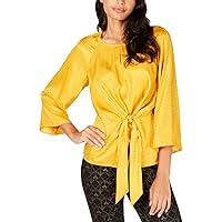 Alfani Womens Tie Front Pullover Blouse