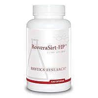 Biotics Research ResveraSirt HP Formulated by Dr. Mark Houston, Trans Resveratrol, Quercetin, Increase Sirtuin Activity, Cardiovascular Support, Heart Power, Vascular Support. 120 Caps