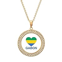 Love Gabon Round Diamond Necklace Fashion Pendant Jewelry Gift for Men Women
