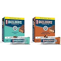 CLIF Builders - Chocolate Mint Flavor - Protein Bars - Gluten-Free - Non-GMO & Chocolate Peanut Butter Flavor - Protein Bars - Gluten-Free - Non-GMO - Low Glycemic - 20g Protein - 2.4 oz. (24 Count)