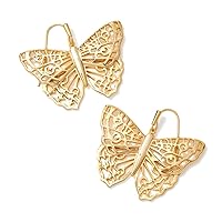 Hadley Butterfly Drop Earrings in 14k Gold-Plated Brass