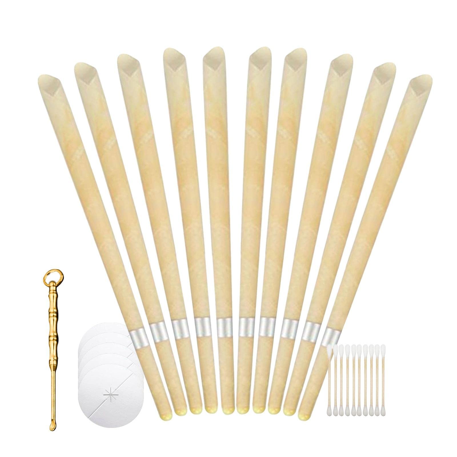 Beeswax Ear Wax Removal Candles, Set of 10 Ear Candles Wax Removal Ear Wax Removal Candles for Ear Cleaning Ear Candles Wax Removal Ear Candles for Ear Candling Wax Removal Ear Wax Removal for Adult