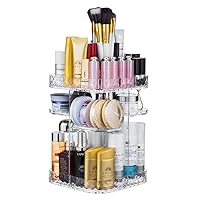 Makeup Organizer, 360-Degree Rotating Adjustable Cosmetics Lipsticks Perfumes Multi-Function Storage Tray Box