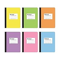 Composition Notebooks, 6 Pack, College Ruled Paper, 9-3/4 x 7-1/2 Inches, 100 Sheets, Assorted Pastel Covers (63760)