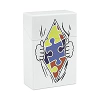 Autism Superhero Plastic Cigarette Case Pocket Cigarettes Storage Container Flip Open Cigarette Box Holder