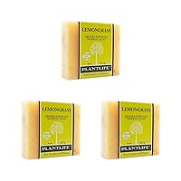 Plantlife Lemongrass 3-pack Bar Soap - Moisturizing and Soothing Soap for Your Skin - Hand Crafted Using Plant-Based Ingredients - Made in California 4oz Bar