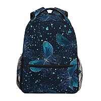 ALAZA Blue Butterflies Large Backpack Personalized Laptop iPad Tablet Travel School Bag with Multiple Pockets